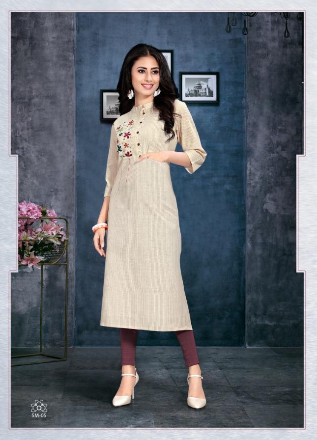 Stf By Style Mantra Pure Cotton Straight Embroidered Kurti Collection Wholesale Supplier Online Shopping In Surat