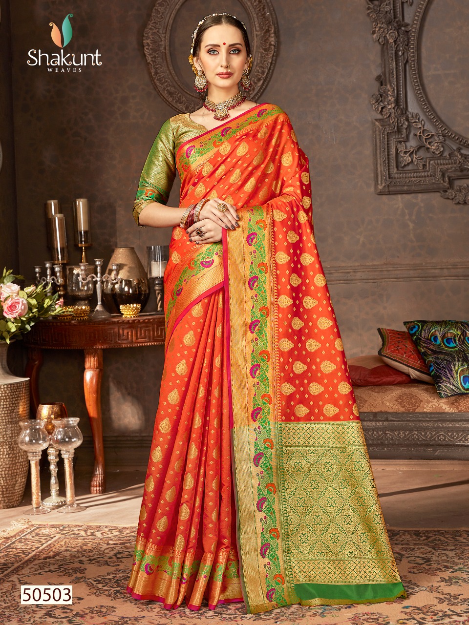 Shakunt Ayushmati By Triveni Banarsi Silk Sarees Cheapest Price In Surat Textile