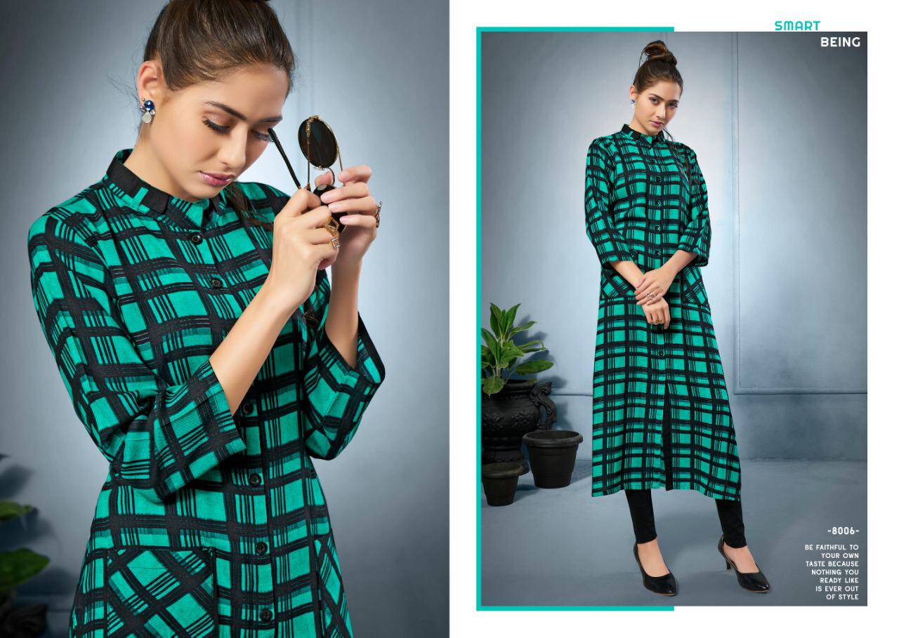 Sweety Fashion Present Checks Vol 8 Reyon Casual Wear Kurti Collection Supplier Manufacturer Online Shopping In Surat