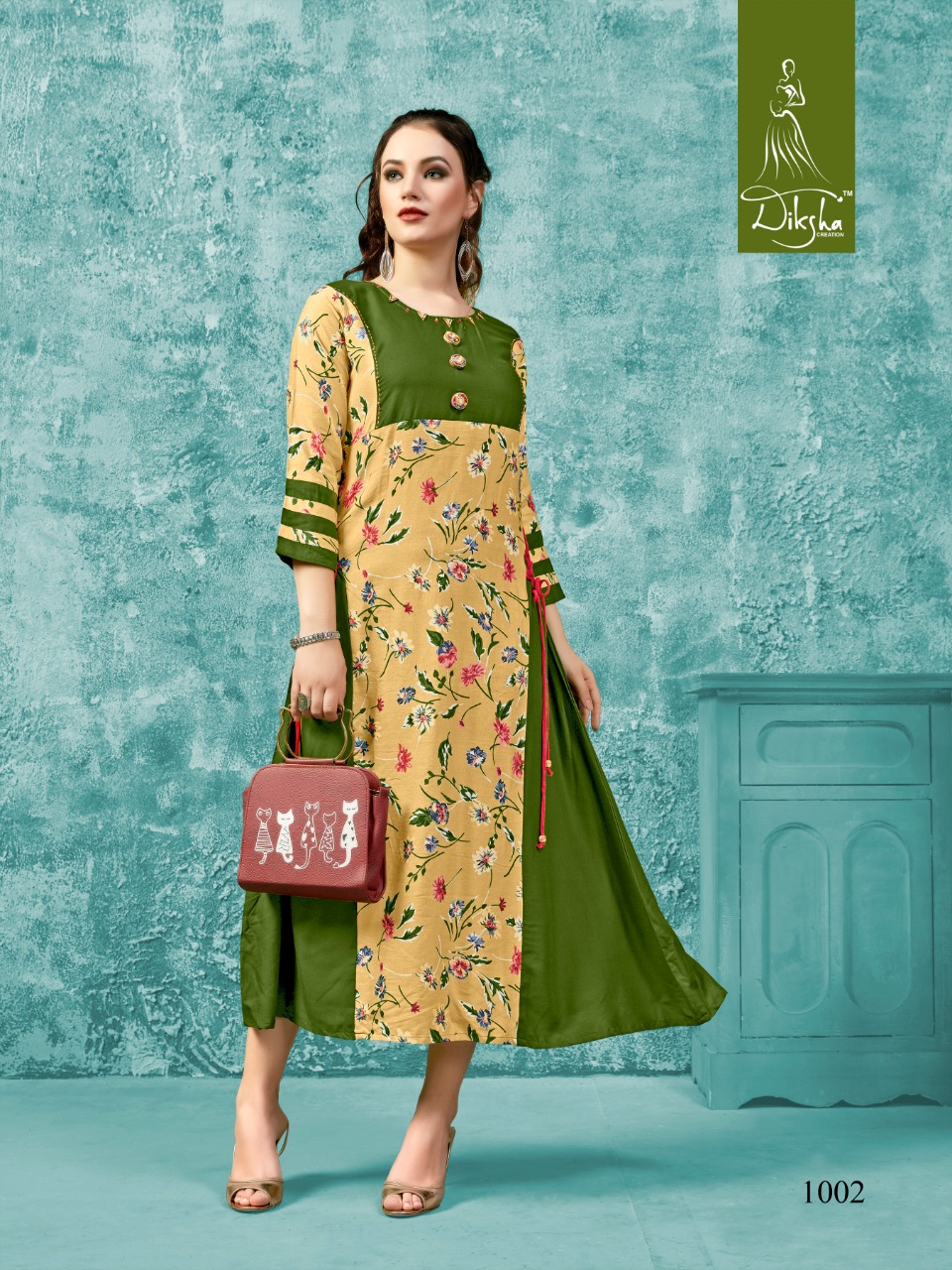 Diksha Fashion Free Style Vol  1 Exclusive Designer Reyon Stiched Long Kurti Supplier Wholesale Cheapest Rate In Surat