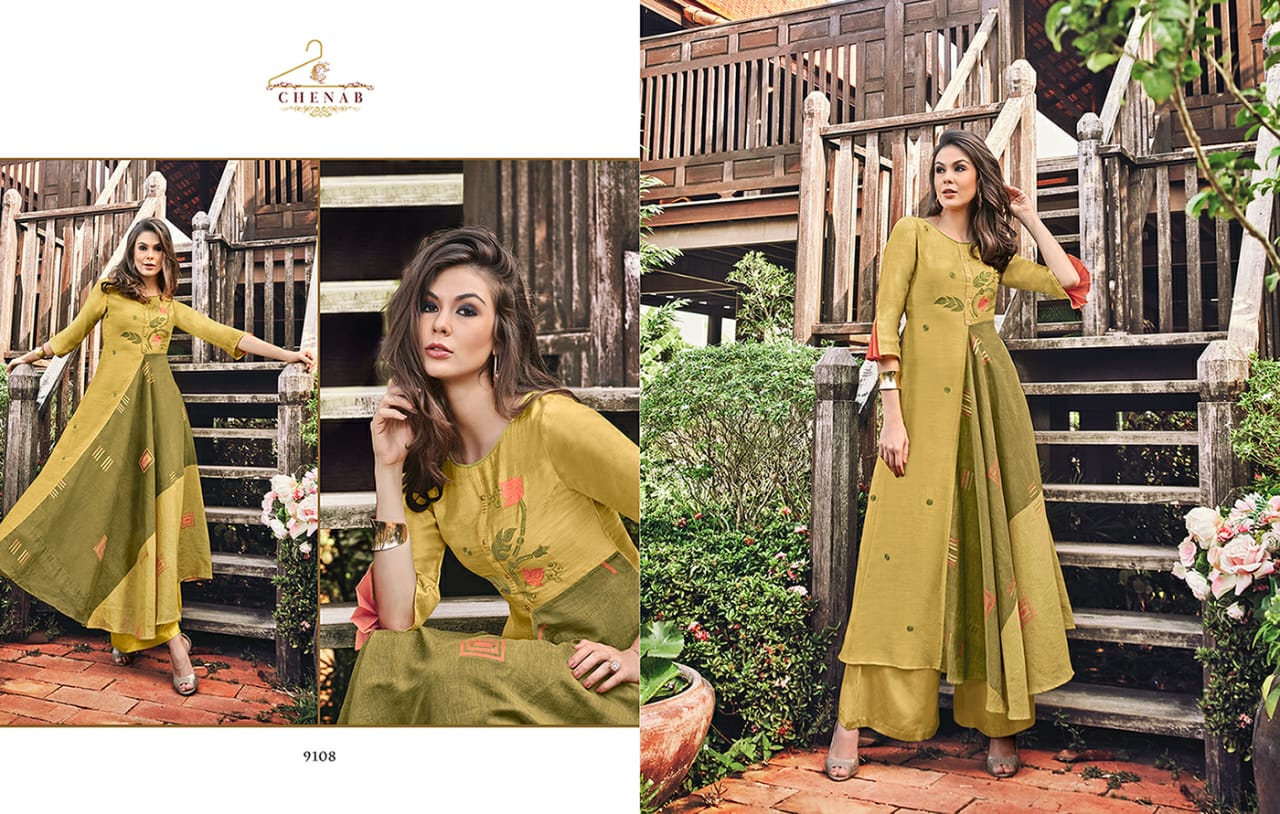 Swagat Chenab 9101-9109 Series Party Wear Designer Gown Collection Wholesale Rate Surat