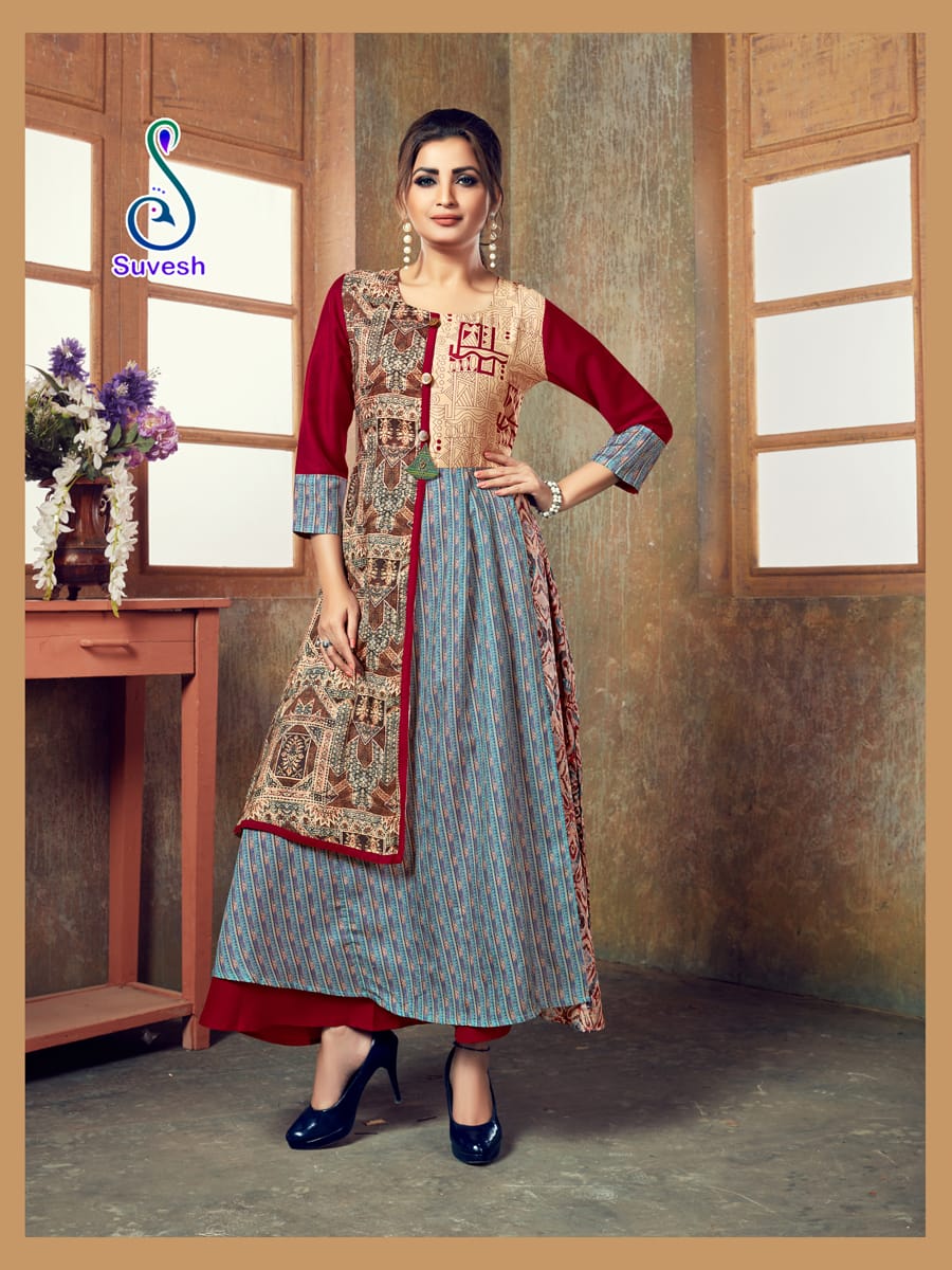 Suvesh Nazakat Vol 4 Exclusive Ethnic Wear Maslin Silk Kurti Wholesale Manufacturer Online Supplier Surat