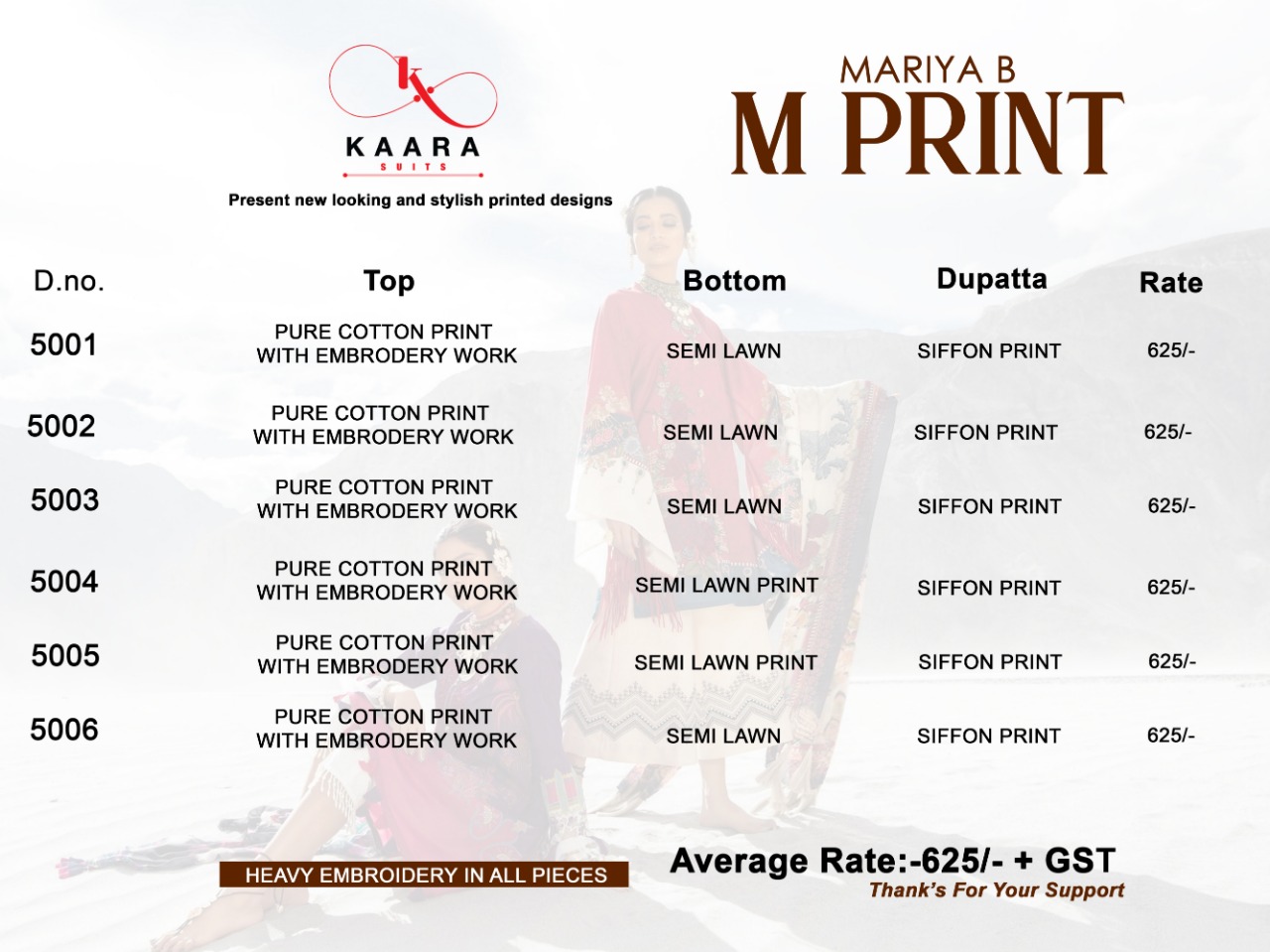 Kaara Suits Mariya B Mprints Pure Cotton Prints Pakistani Catalogue Wholesale Supplier Surat