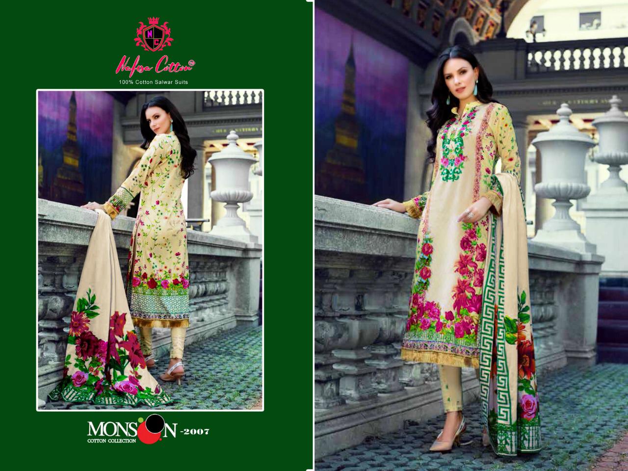 Nafisa Cotton Monsoon Vol 2 Catalogue Wholesale Pakistani Formal Wear Suits Collection Wholesale Rate Supplier Online Surat
