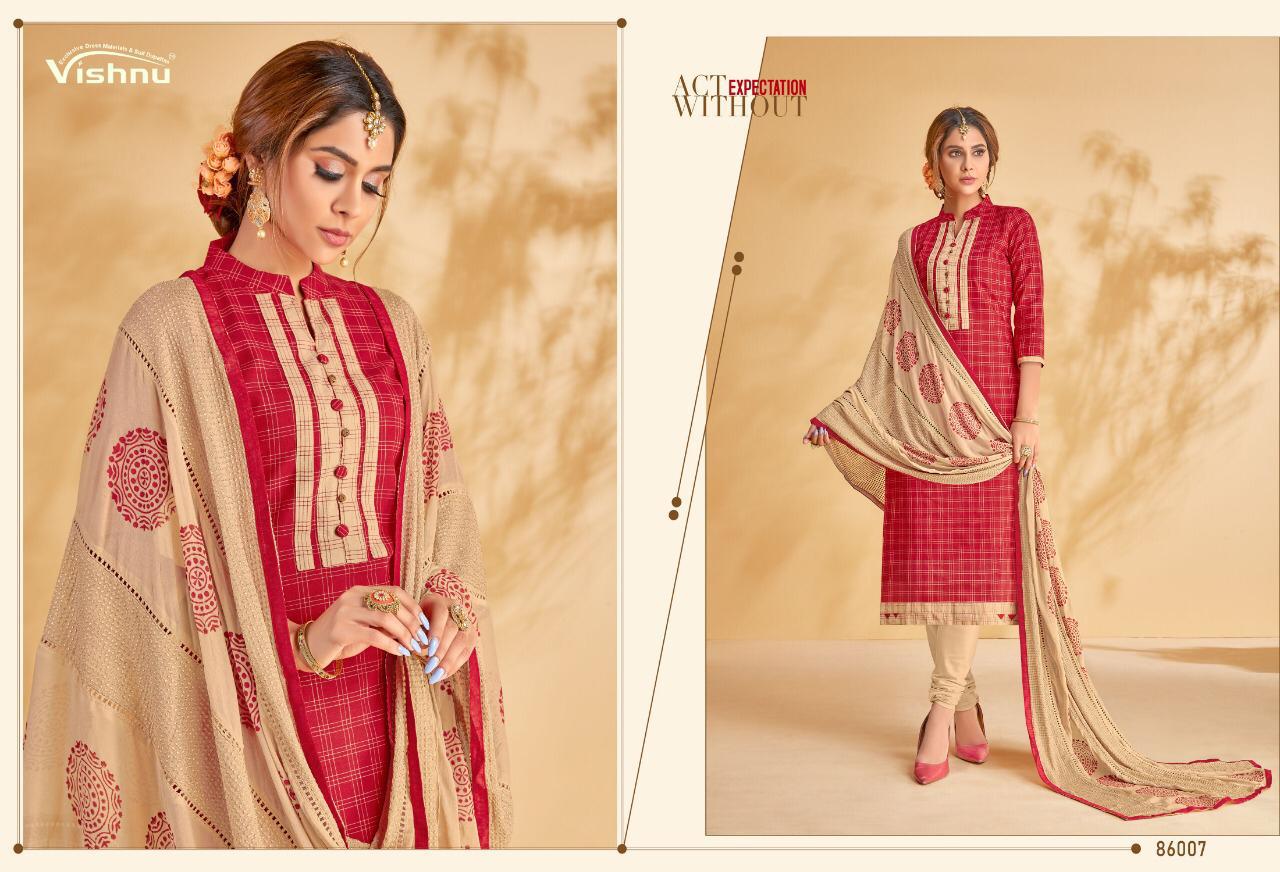 Vishnu Impex Zayra Vol 3 Catalogue Pure Cotton Checks Dress Material Wholesale Collection Supplier From Surat
