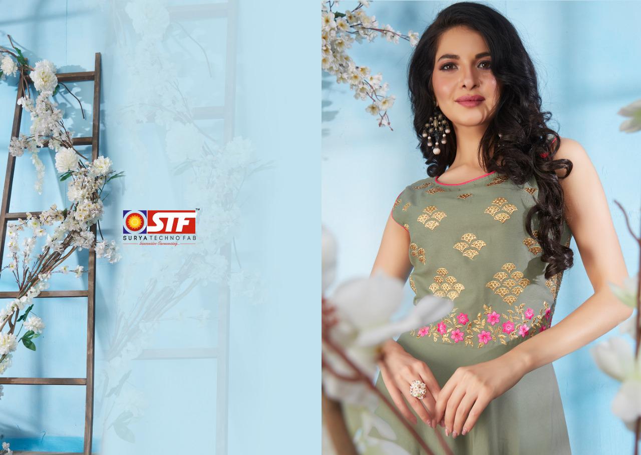 Stf Riwaaz Catalogue Exclusive Designer Rayon Heavy Party Wear Kurtis Collection Wholesale Supplier From Surat