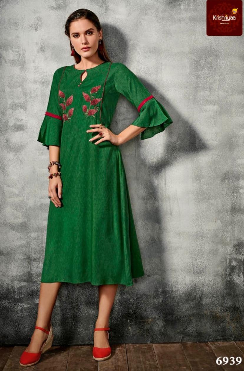 Krishriyaa Fashion Remix Catalogue Viscose Slub Kurtis Collection Online Wholesale Dealer From Surat