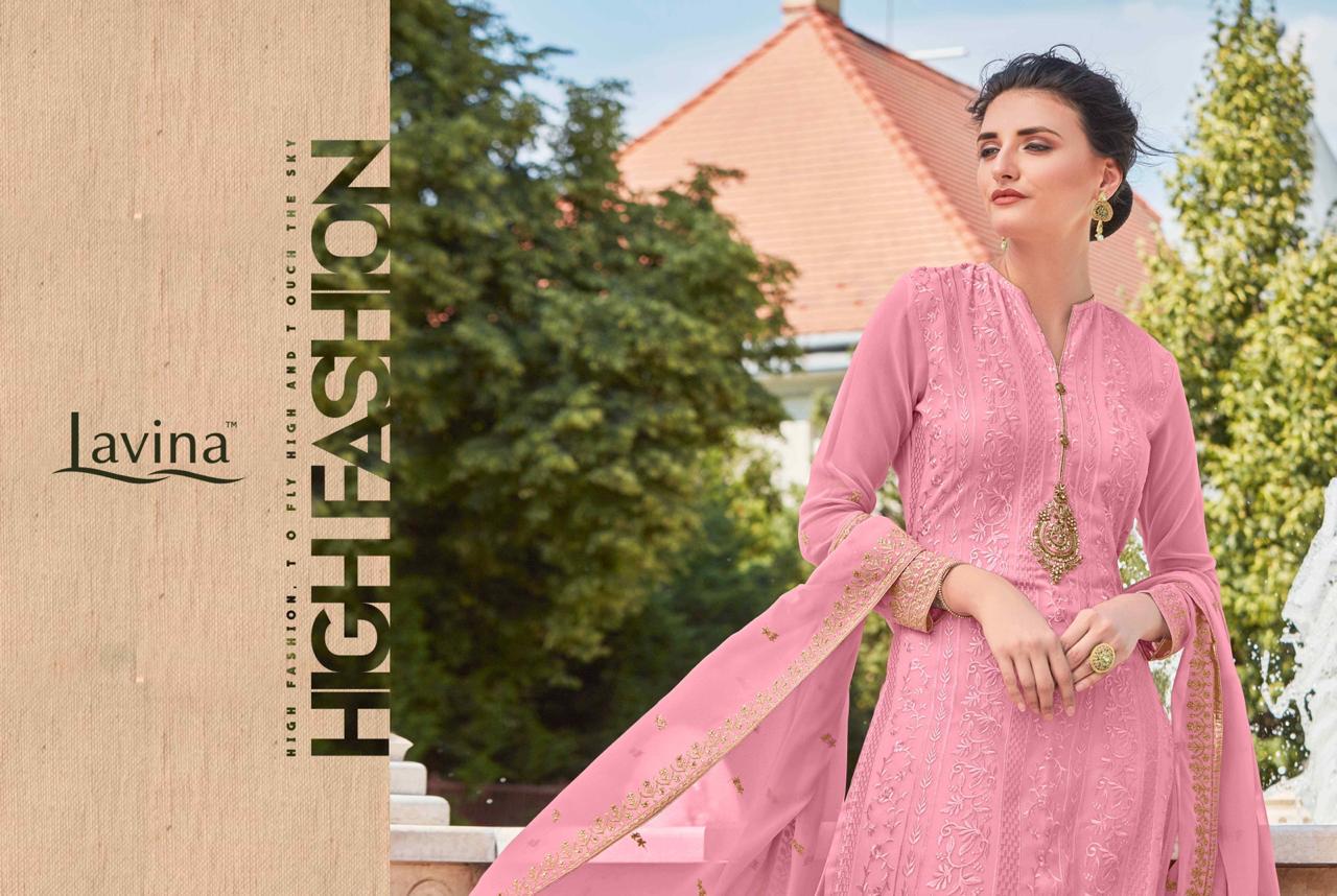 Lavina Presents Lavina Vol 91 Catalogue Wholesale Georgette Embroidery Hand Work Suits Collection Dealer From Surat