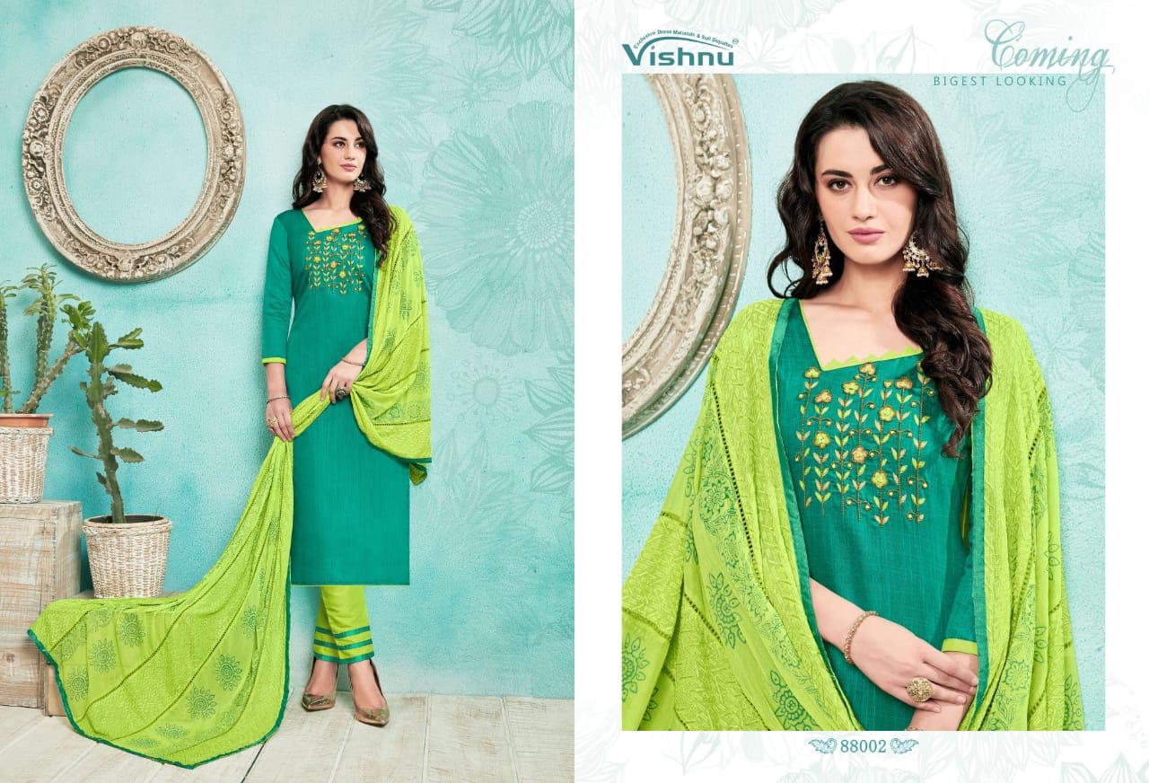Vishnu Impex Noureen Vol 7 Catalogue Model Silk Pettern Dress Material Wholesale Collection At Surat