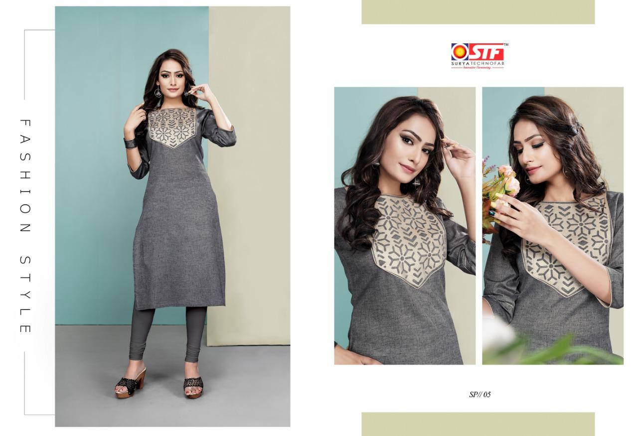 Stf Sparkle Catalogue Exclusive Cotton Straight Kurtis Collection Wholesale Rates From Surat