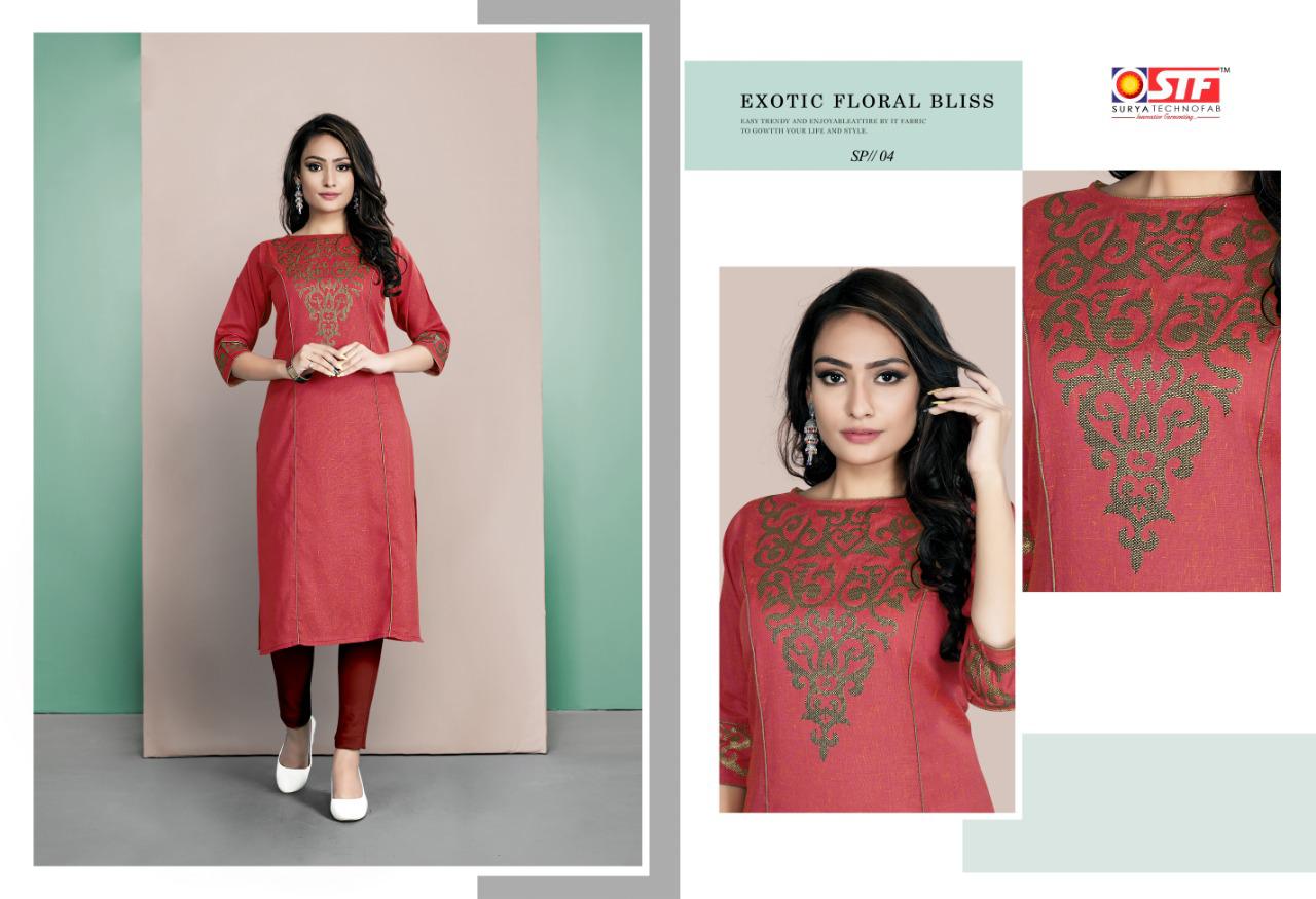 Stf Sparkle Catalogue Exclusive Cotton Straight Kurtis Collection Wholesale Rates From Surat