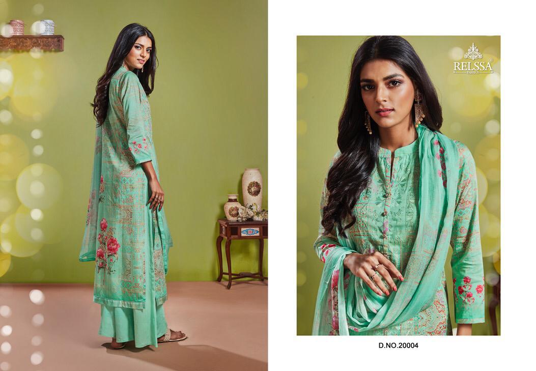 Relssa Sajjan Kanak Catalogue Pure Cotton Silk Embroidery Work Salwar Suits Collection Wholesale Dealer At Surat