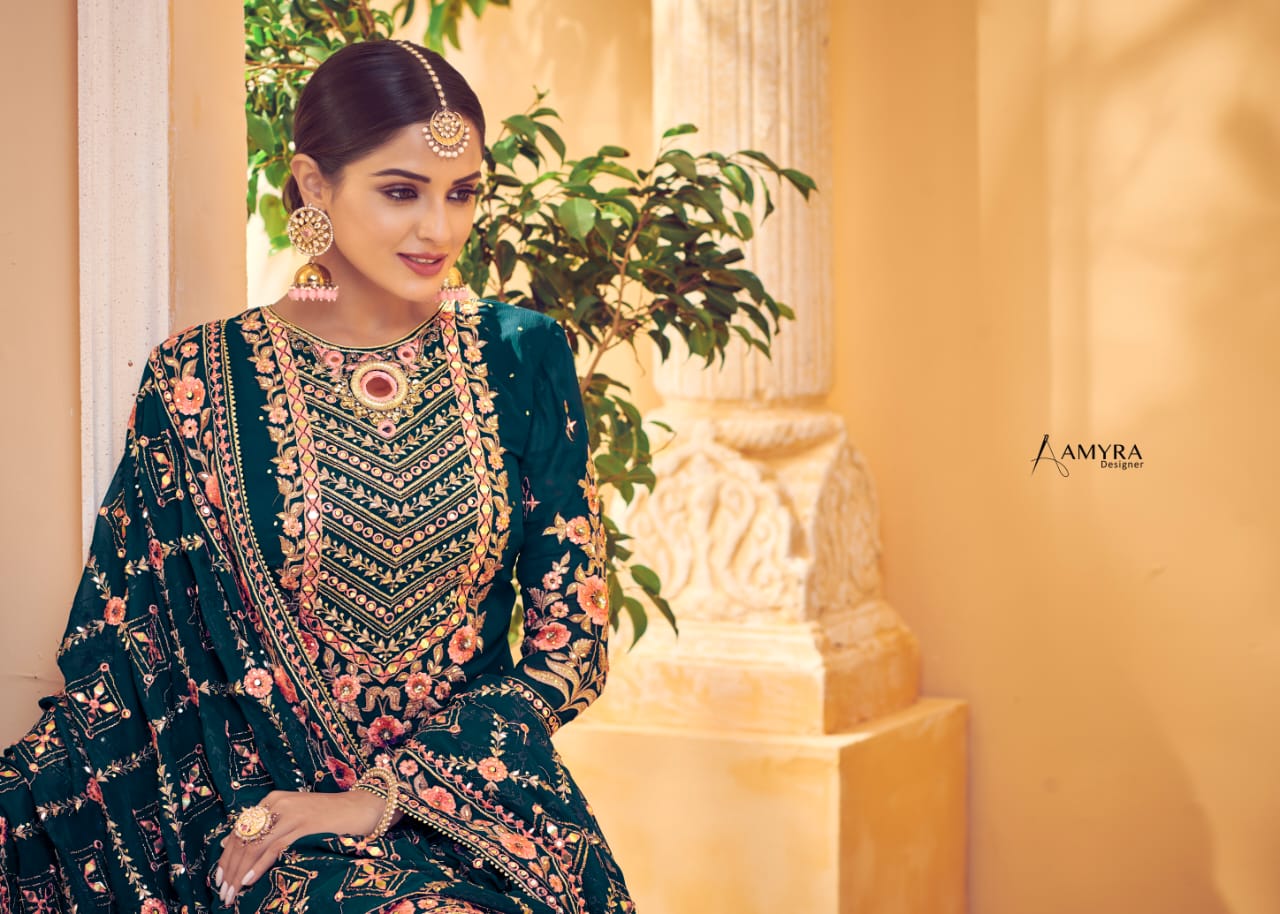 Amyra Designer Aaina Vol 2 Exclusive Bridal Wear Designer Sharara Suits Wholesale Rates Collection Surat