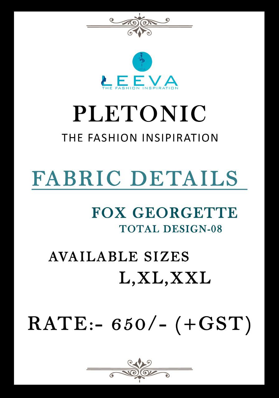 Leeva Pletonic The Fashion Inspiration Fox Georgette Kurtis Wholesale Collection At Surat