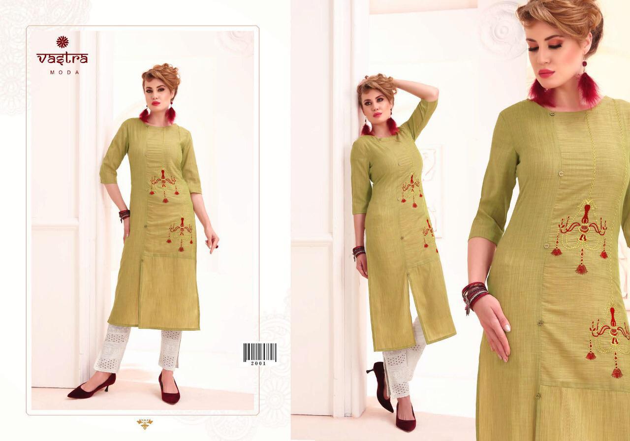 Vastra Moda Pearl Catalogue Wholesale Premium Embroidery Work Kurtis Collection Wholesale Online Dealer In Surat
