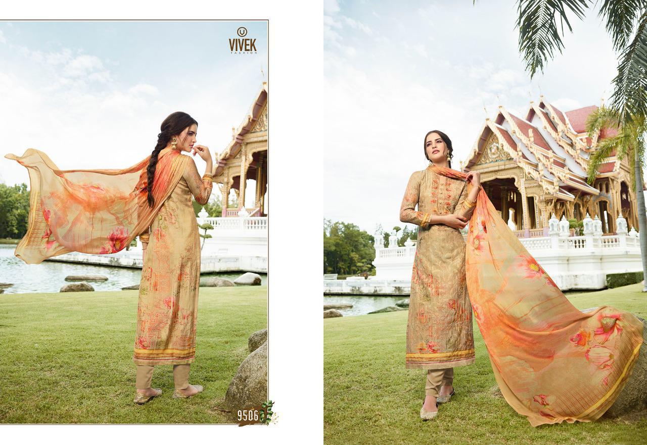 Vivek Fashion Jaanisa Pure Muslin Silk Embridery Work Suits Collection Wholesale Online Surat
