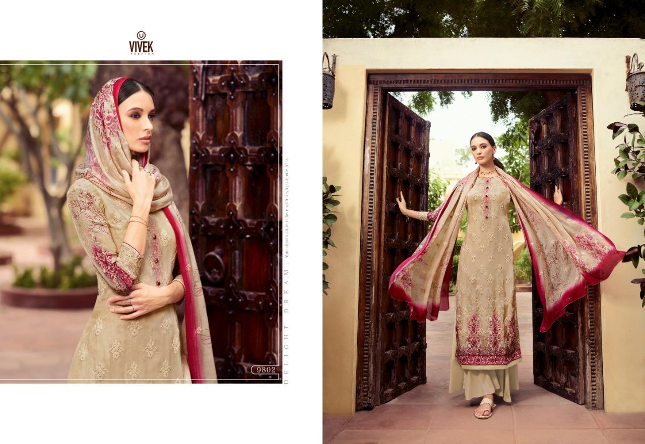 Aruua By Vivek Fashion Wholesale Rates Crape Suits Embroidery Collection Online Supplier Surat