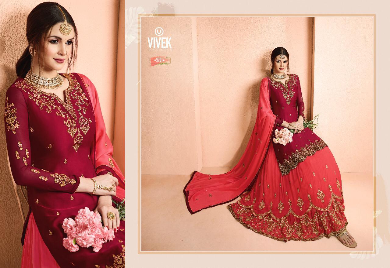 Vivek Fashion Ameen Vol 5 Satin Georgette Bridal Wear Wholesale Salwar Suits Collection Online Surat