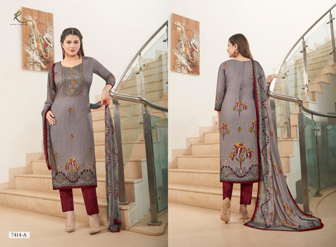 Rakhi Fashion Lenora Pure Viscous Pashmina Digital Prints Suits Winter Collection Wholesale Rates Surat