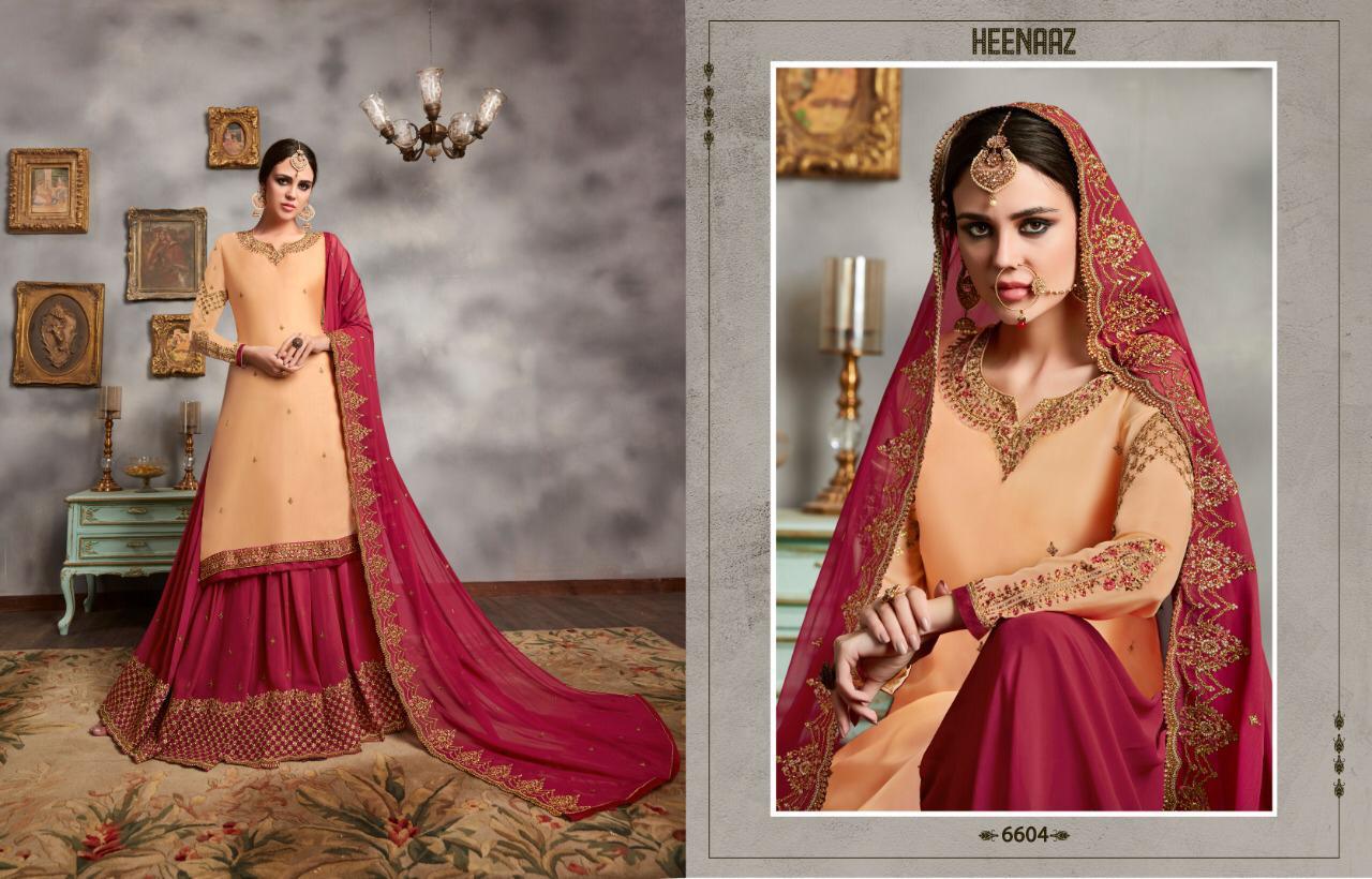 Mf Launch Heenaz Vol 66 Party Wear Georgette Embroidery Work Suits Collection Wholesale Rate Surat