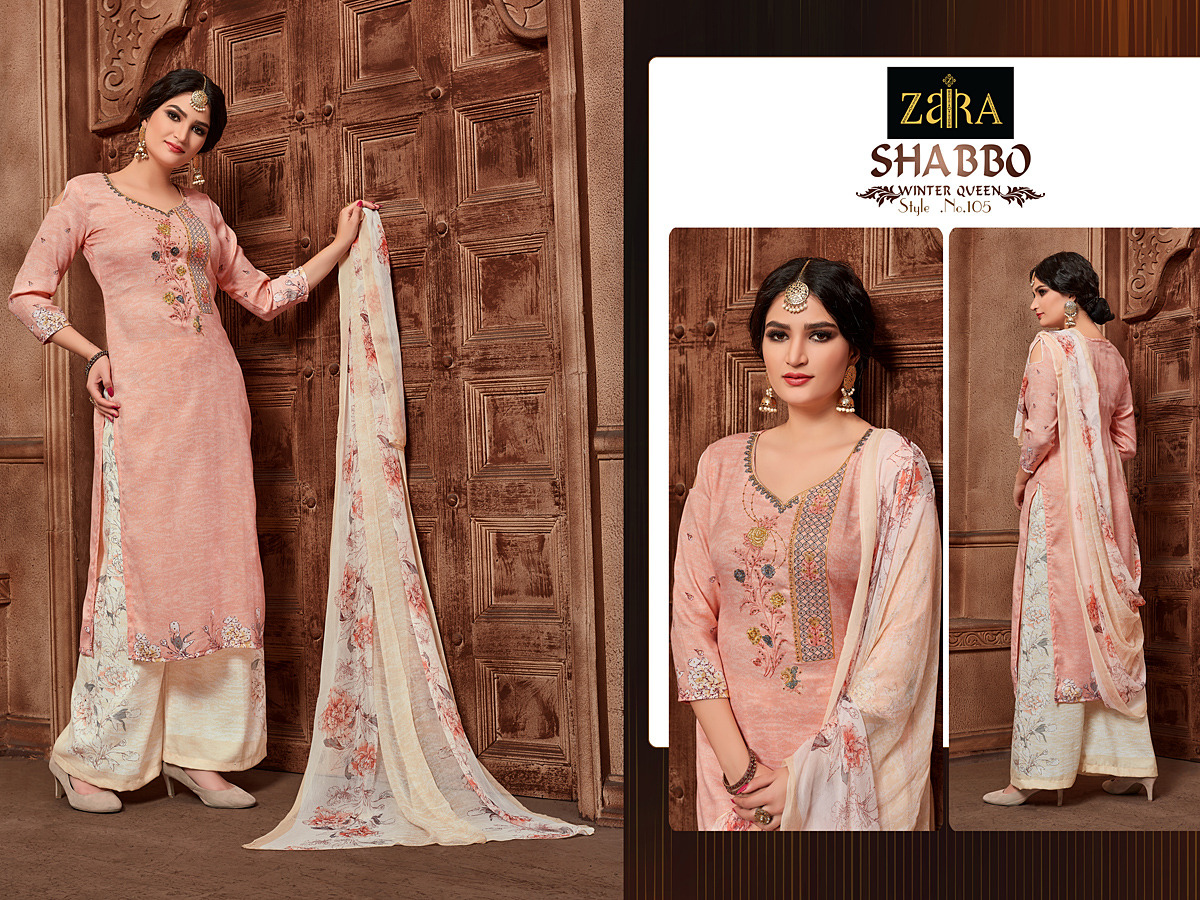 Zaira Shabbo Winter Collection Wholesale Pashmina Suits Online Market At Surat