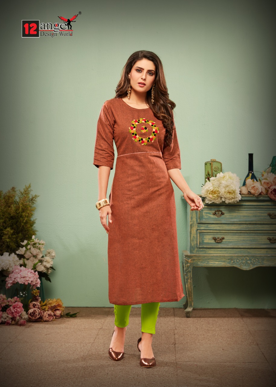 12th Angel Impression Handloom Cotton Kurtis Collection Wholesale Rate Supplier In Surat