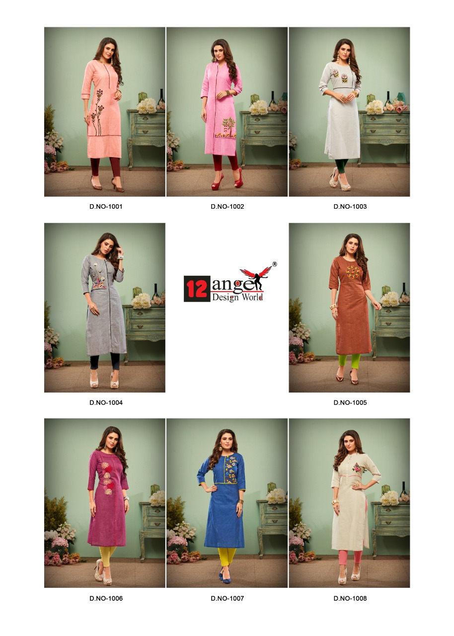 12th Angel Impression Handloom Cotton Kurtis Collection Wholesale Rate Supplier In Surat