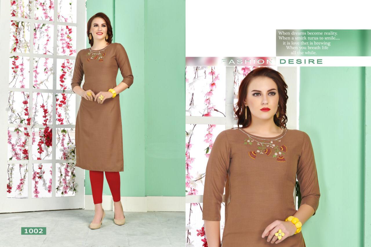 Ladyview Crystal Rubby Cotton Heavy Work Straight Kurtis Wholesale Collection In Surat