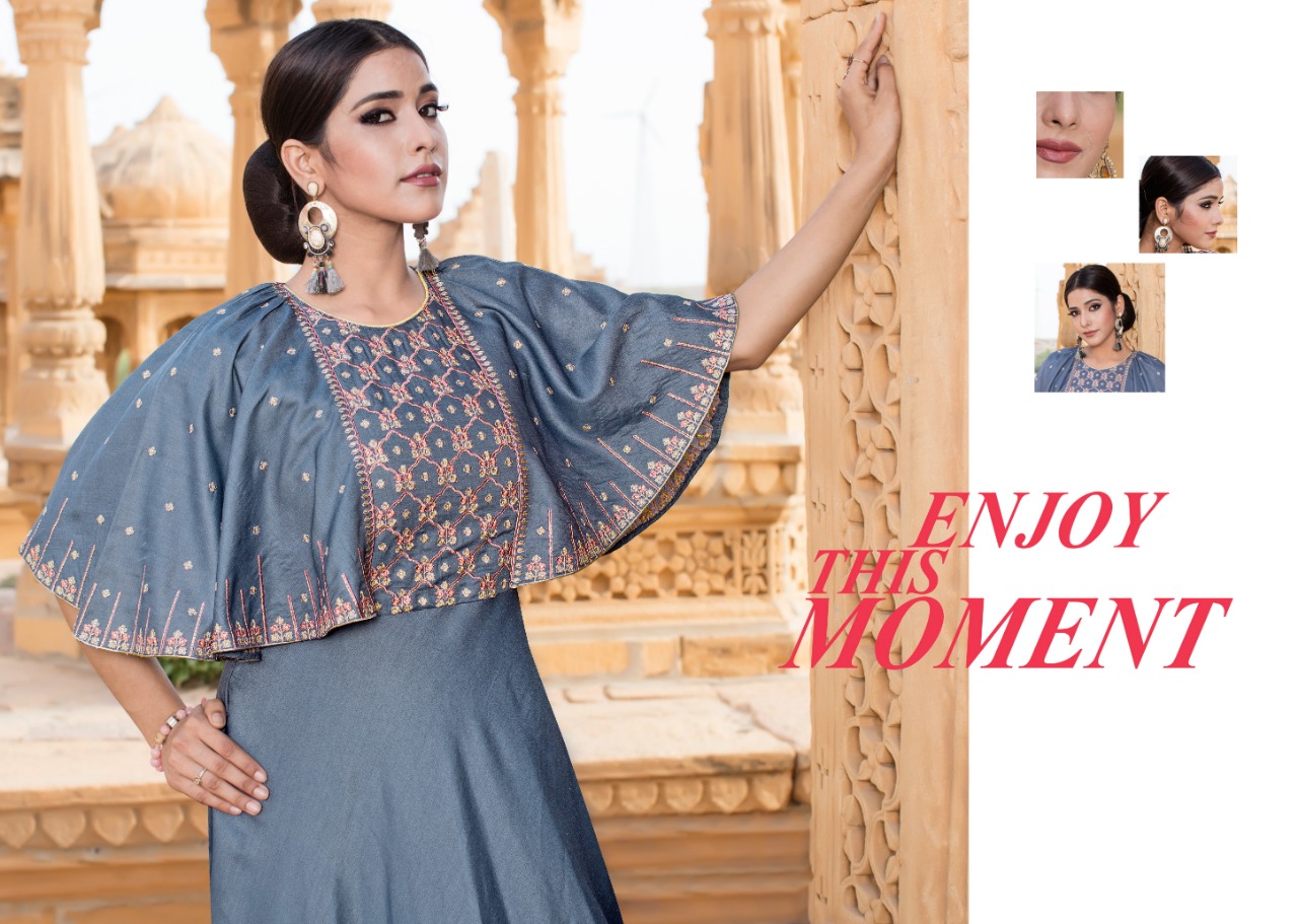 Buy Online Yami Fashion Noor Cotton Silk Embroidery Work Kurtis Collection Wholesale Rates Surat