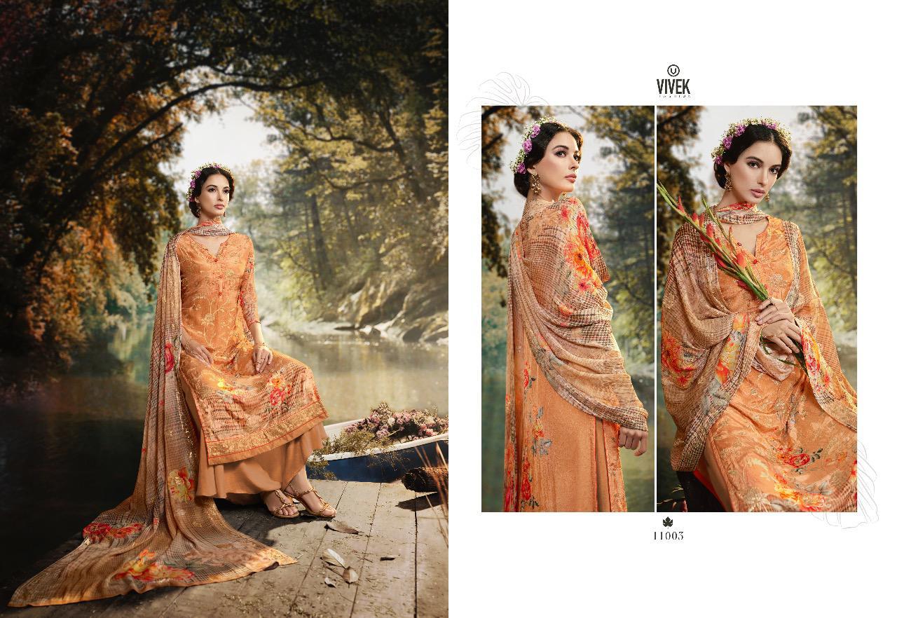 Vivek Fashion Parina Vol 6 Catalogue Pure Crape Suits Collection Wholesale Rates Online Surat