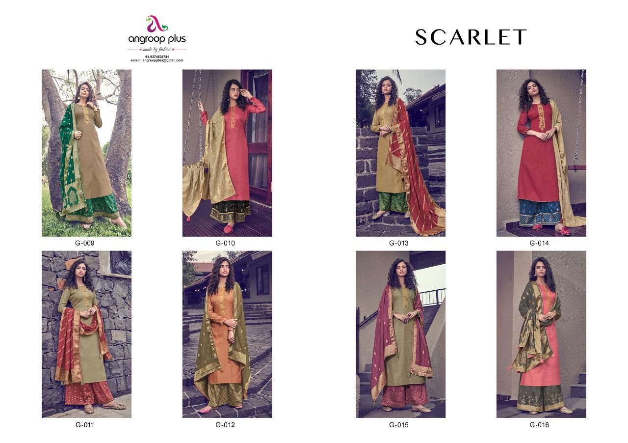 Scarlet Angroop Plus Silk Suits Catalog Wholesale Dealer In Surat
