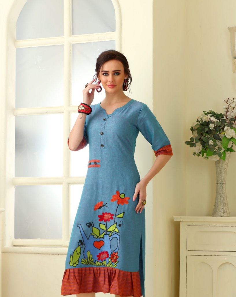 Diksha Fashion Maahi Vol 5 Fancy Rayon Silk Heavy Embroidery Kurtis Collection Wholesale Price Surat