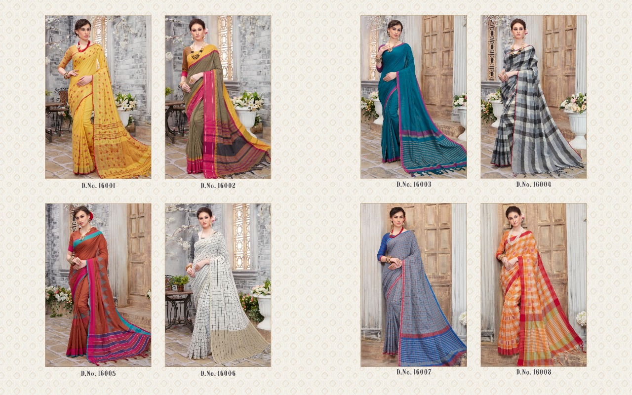 Triveni Niyati 16001-16008 Series Fancy Party Wear Sarees Wholesaler