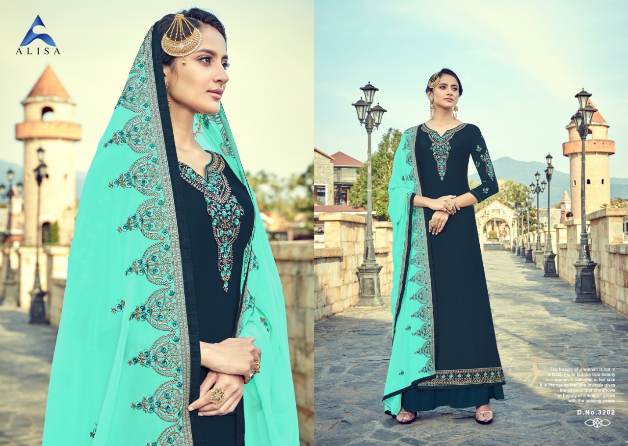 Alisa Sara Vol-2 3201-3206 Series Georgette Party Wear Suits Collection Wholesaler