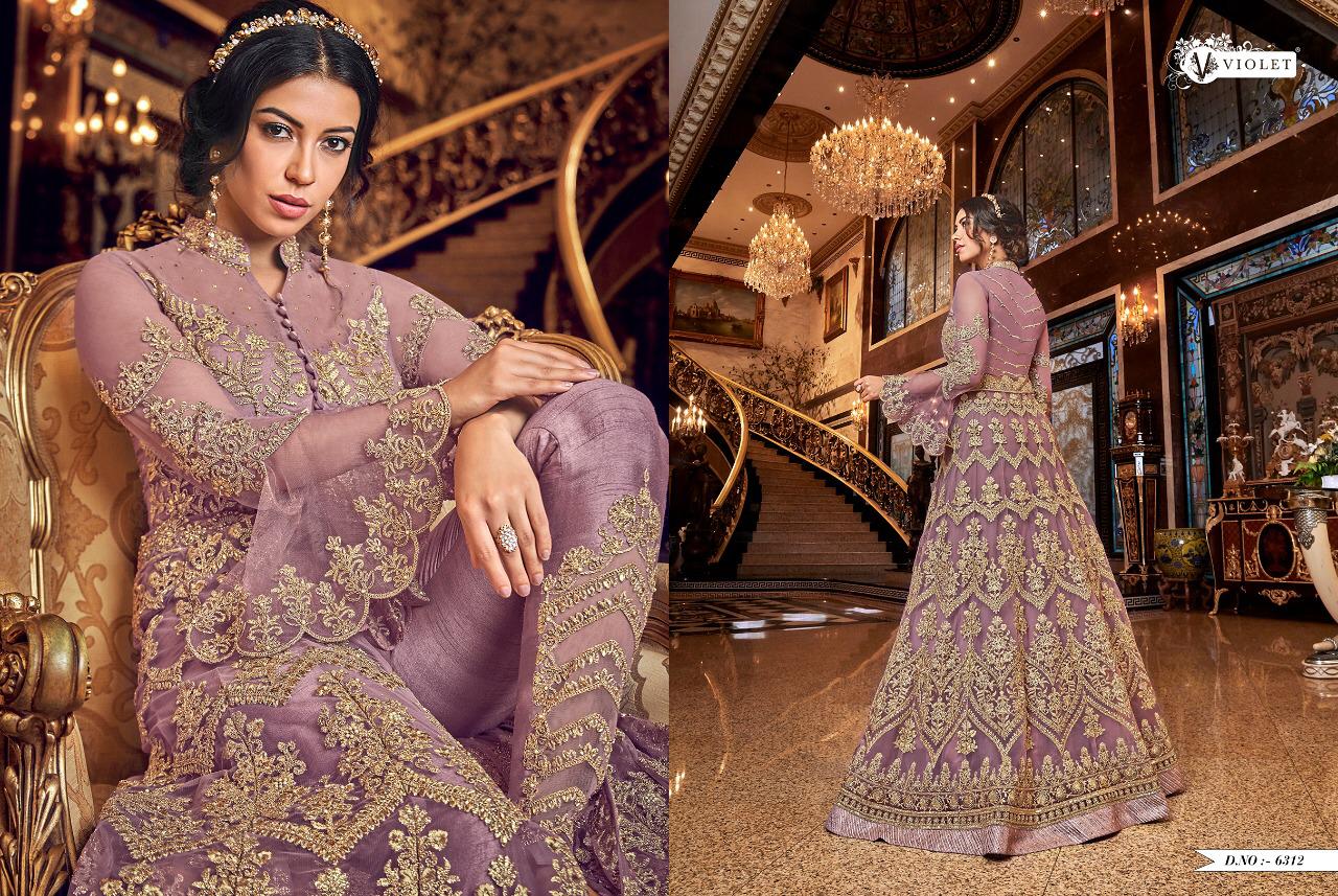 Swagat Violet Snowwhite 6301-6312 Series Heavy Bridal Wear Salwar Kameez Wholesale Rates Surat