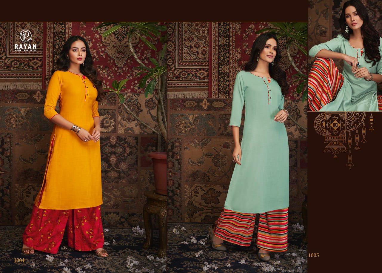Buy Kalki Mustard Yellow Printed Silk Kurti And Palazzo Set For Girls KALKI  Fashion India