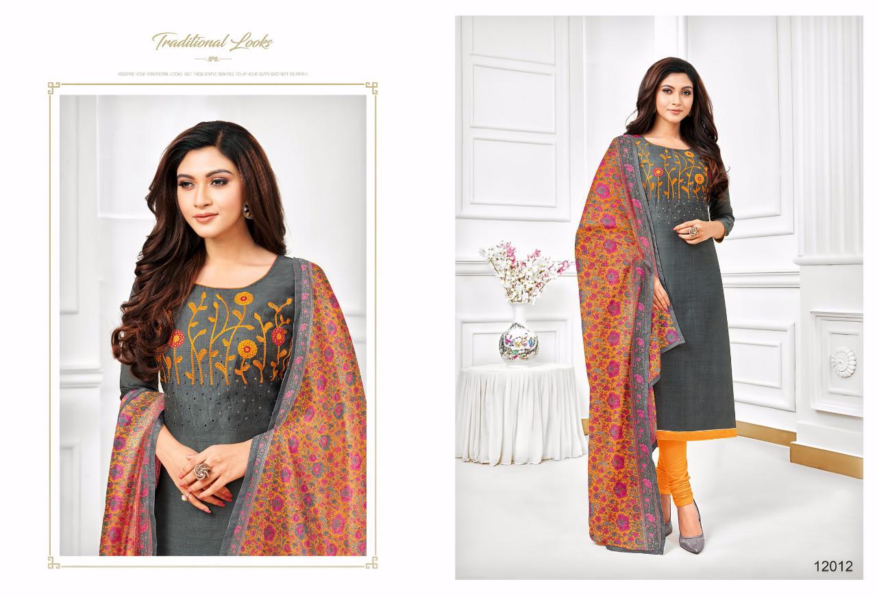 Kapil Trendz Autograph Vol-12 12001-12012 Series Fancy Dress Material Wholesale Supplier Surat