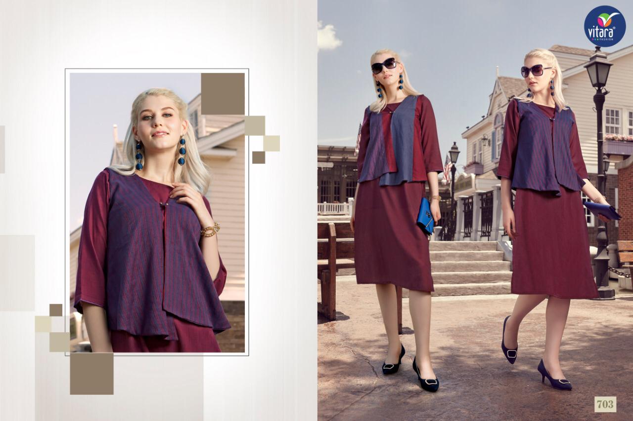 Vitara Fashion Carolina Kurtis With Koti Pair Wholesale Collection