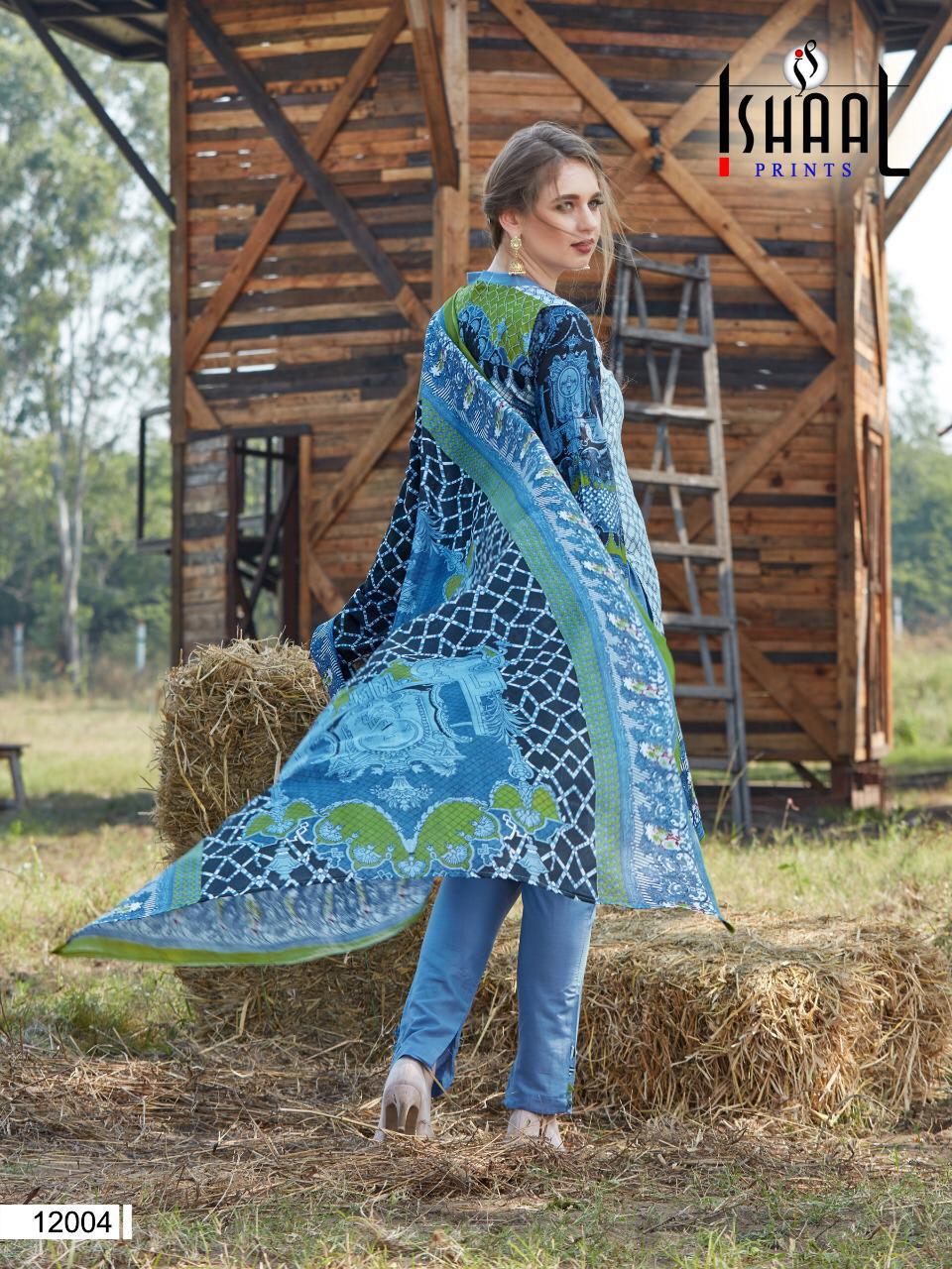 Buy Online Ishaal Prints Gulmohar Vol-12 Pure Lawn Prints Dress Material Collection Wholesale Surat