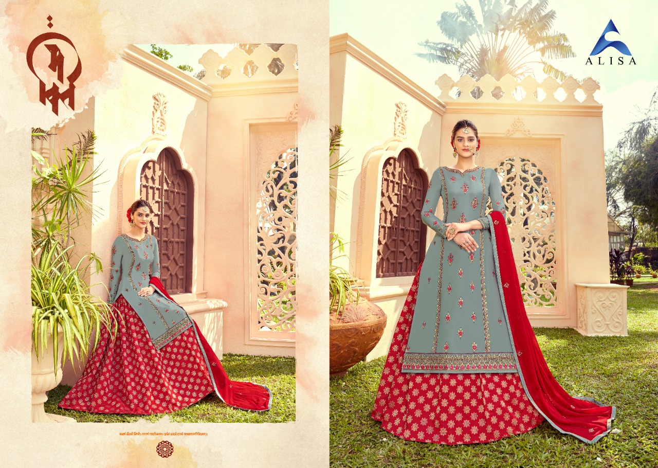 Alisa Presents Musk 3701-3706 Series Party Wear Georgette Lehenga Suits Collection Wholesale Online Suppliers