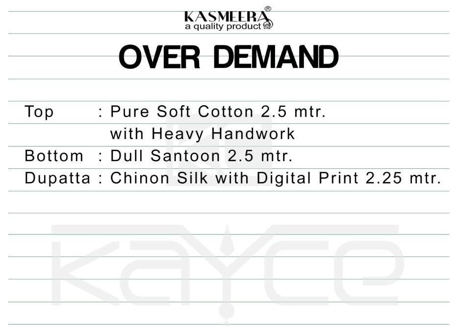 Kasmeera Over Demand 801-806 Series Cotton Work Dress Material Collection Wholesale Surat