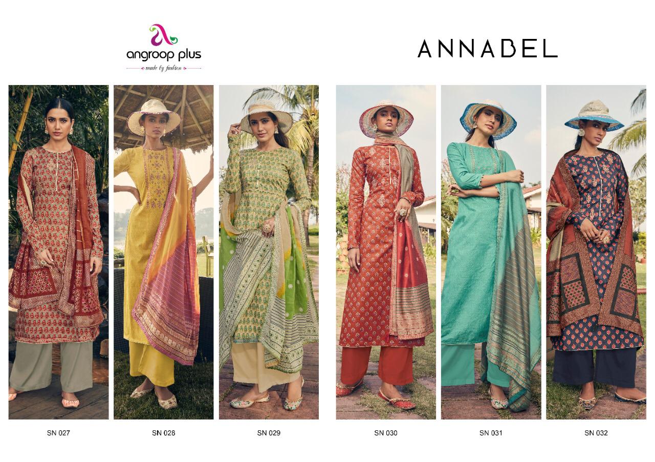 Annabel Angroop Plus 027-032 Series Cotton Prints Dress Material Collection Wholesale Surat
