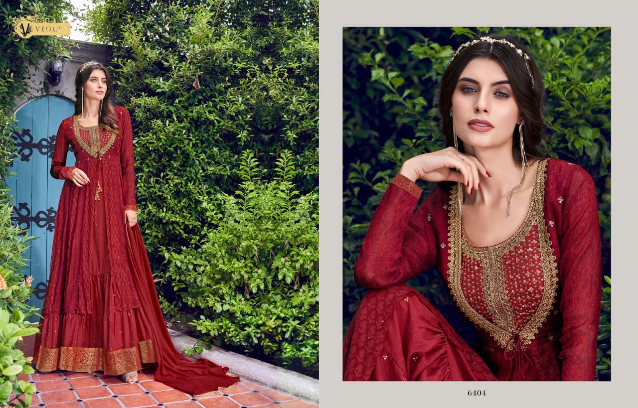 Swagat Violet 6401-6409 Series Party Wear Sharara Suits Collection Wholesale Suppliers In Surat