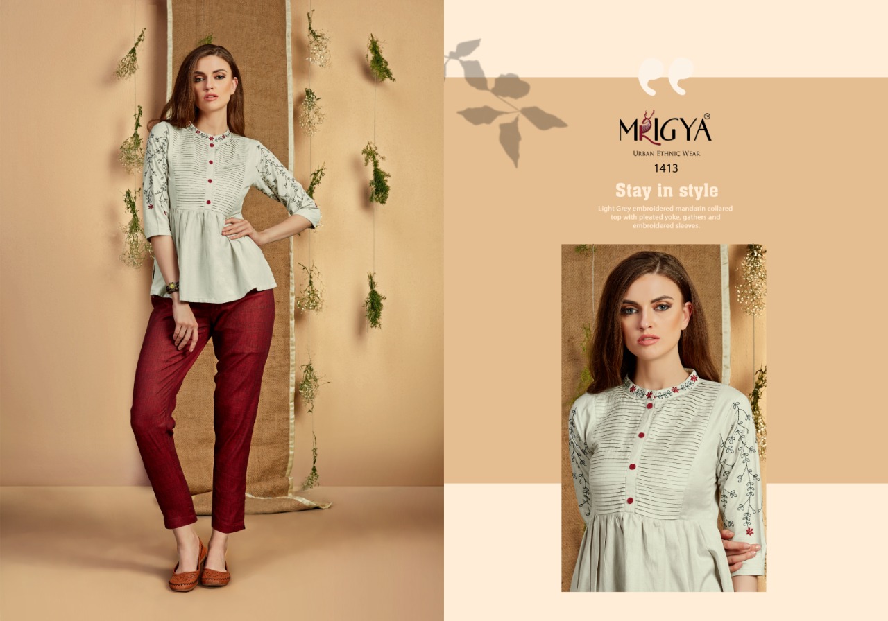 Mrigya Flora Vol-3 Liva Rayon Linen Designer Short Kurtis Collection Wholesale Rate Surat