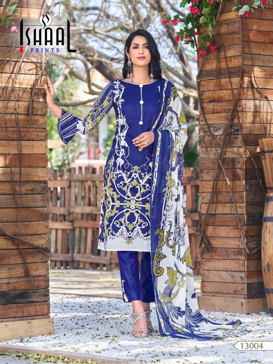 Gulmohar Vol-13 Ishaal Prints 13001-13010 Series  Pure Lawn Prints Dress Material Wholesale Collection From Surat
