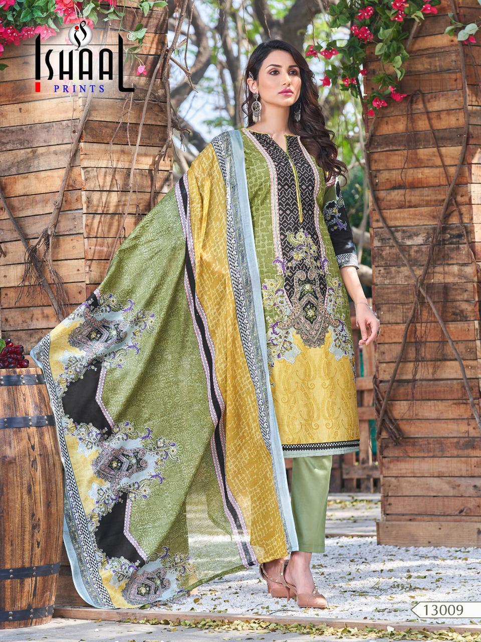 Gulmohar Vol-13 Ishaal Prints 13001-13010 Series  Pure Lawn Prints Dress Material Wholesale Collection From Surat