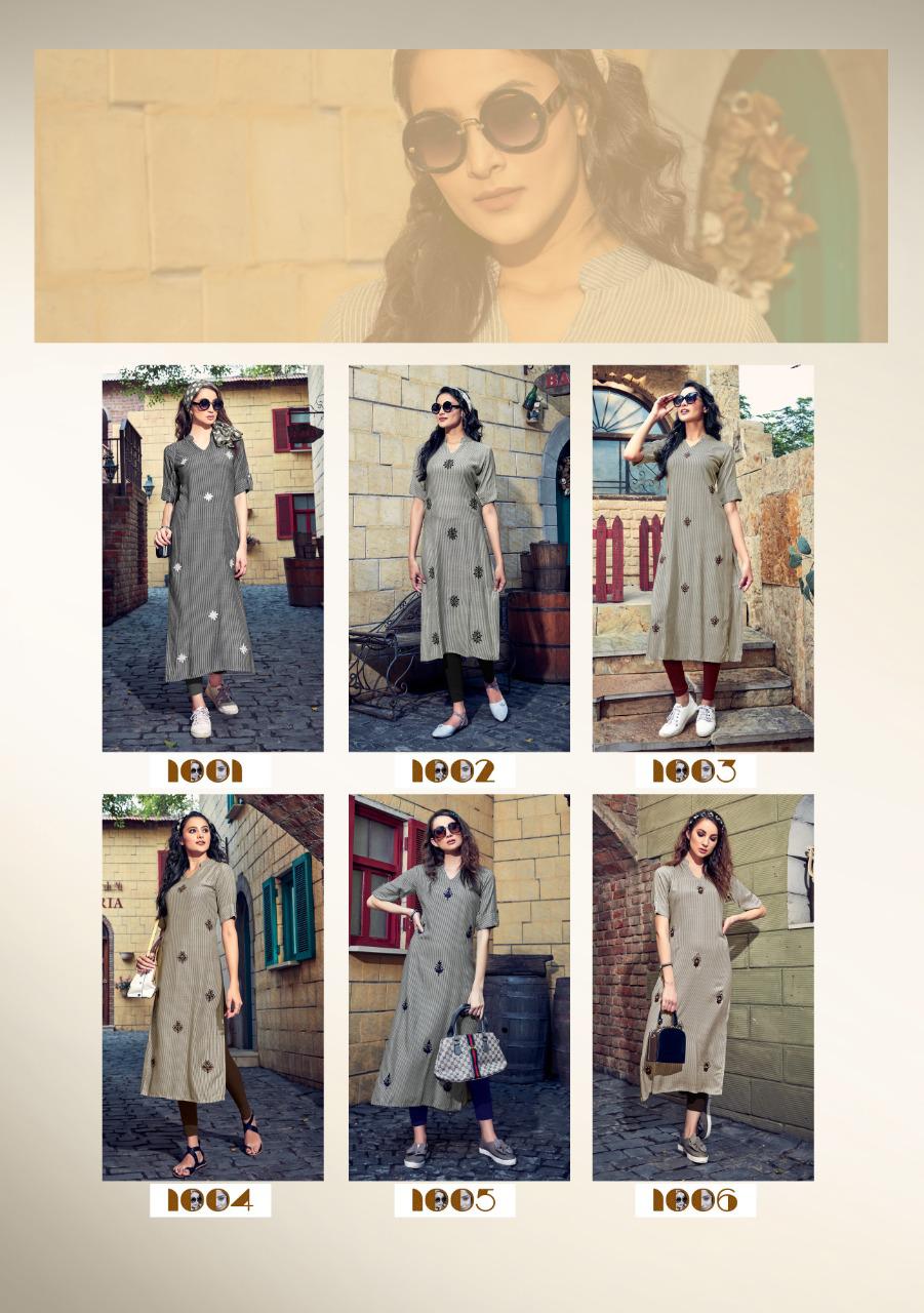 Buy Manisha Fashion Maria 1001-1006 Series Fancy Rayon Kurtis Catalogue Wholesale Suppliers