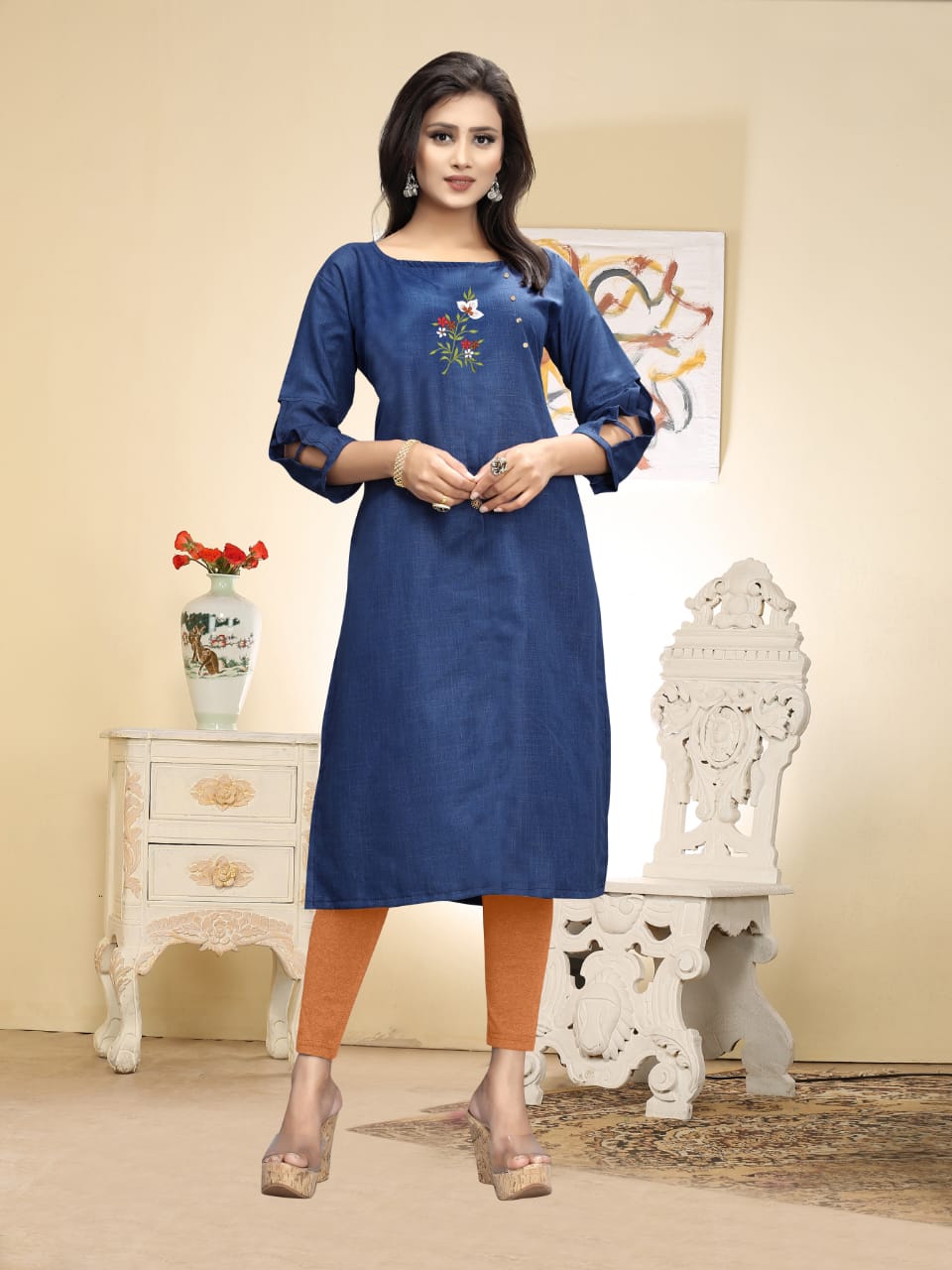 Jolly Mitali Fashion Exclusive Cotton Slub Kurtis Designer Collection Wholesale Suppliers