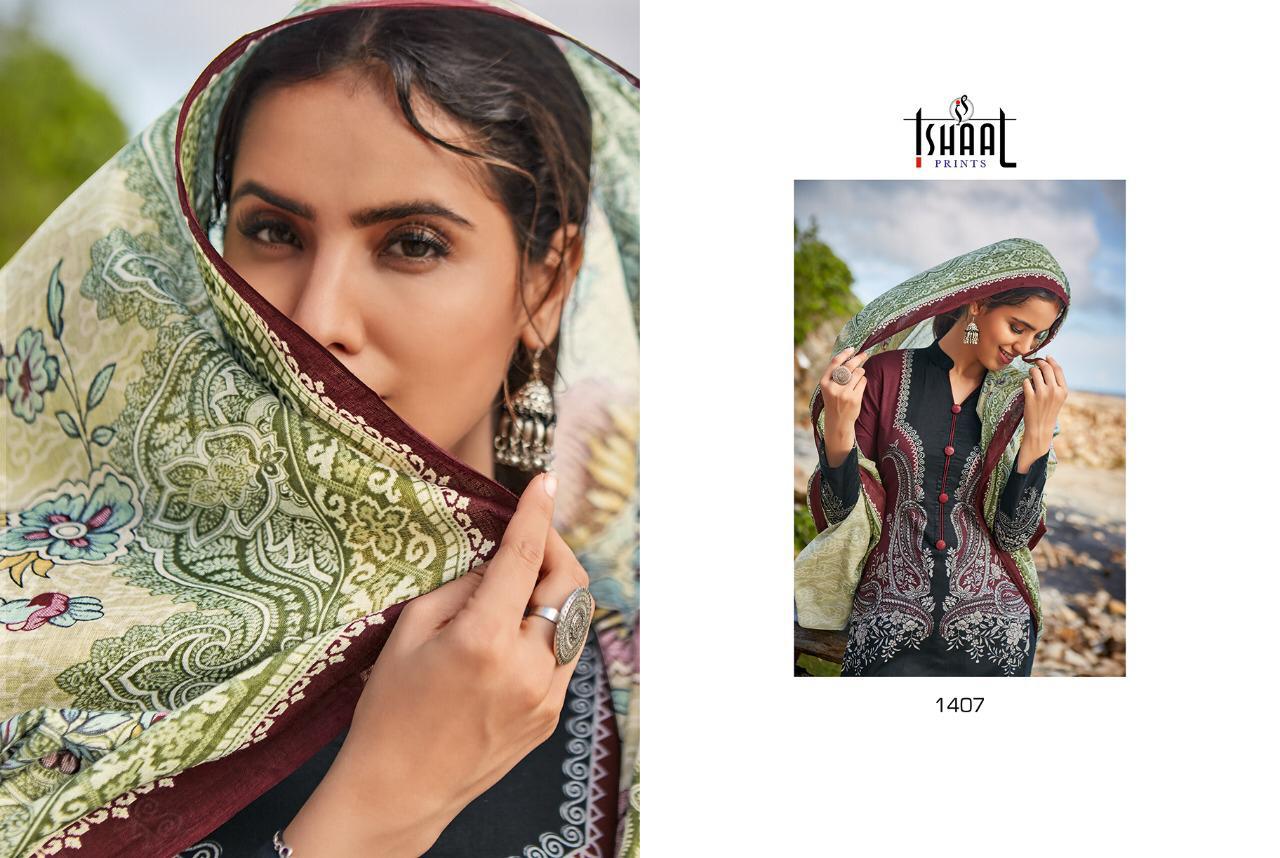 Buy Online Ishaal Prints Gulmohar Vol-14 1401-1410 Series Cotton Dress Material Wholesale Collection