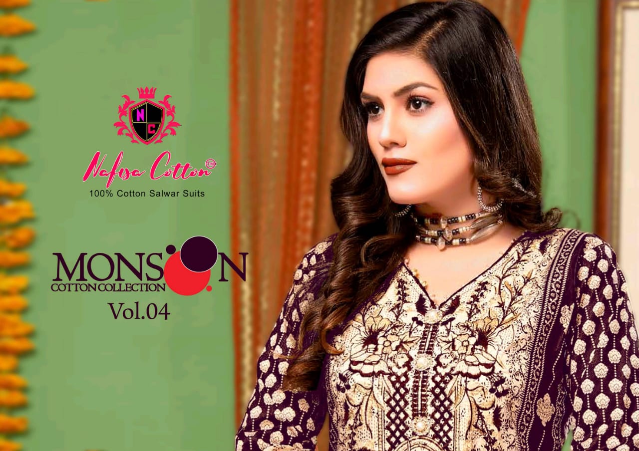 Nafisa Cotton Monsoon Cotton Collection Vol-4 Cotton Pakistani Suits Wholesaler